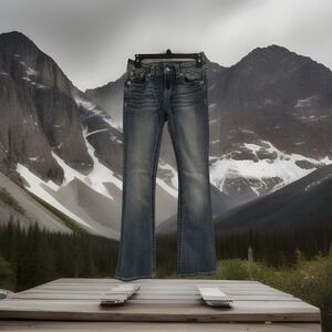 Miss Me Jeans Womens‎ 26 Blue Chloe Boot Bootcut Embellished Rhinestone M3270B